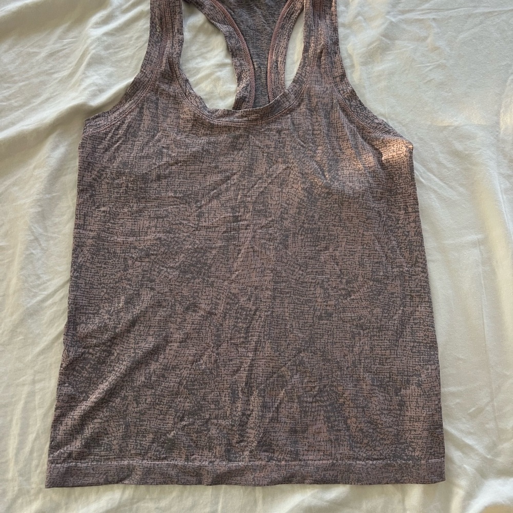 Athleta Textured Gray - pink Tank Top like new